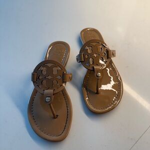 Tory Burch Miller Sandal Tan Patent leather